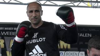 Arthur Abraham und Robert Stieglitz beim öffentlichen Boxtraining im Vitasol [upl. by Ecneps]