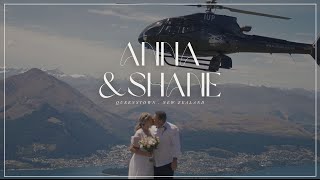 Anna amp Shanes Heli Wedding Elopement at Cecil Peak Queenstown NZ 4K [upl. by Ardnekan]