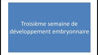 📍 Troisième semaine du développement embryonnaire E9raberk​ Embryologie [upl. by Graubert913]