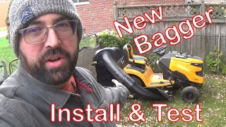 How To Installing a Bagger on my Cub Cadet  And First Test [upl. by Nytnerb]