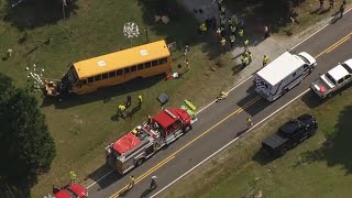 Students injured in school bus crash in Johnston County [upl. by Nattirb972]