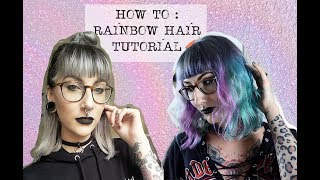 HOW TO  Rainbow hair dye tutorial  CANNIBALECORE amp LUCIE MOONCHILD [upl. by Dong]