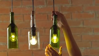 DIY Hanging Wine Bottle Pendants [upl. by Jillana417]