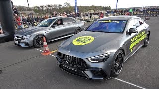 BRABUS 700 E63S AMG 40 V8 Biturbo vs MercedesAMG GT63s 4door Coupe 4MATIC [upl. by Higgins192]