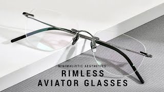 Unveiling Elegance Rimless Aviator Glasses  Your Stylish Upgrade Awaits [upl. by Serrell]