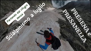 scialpinismo a luglio forcella dei pozzi Presanella [upl. by Costin]