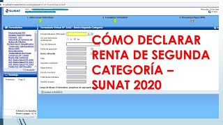 Cómo declarar Renta de Segunda Categoría SUNAT [upl. by Campos]