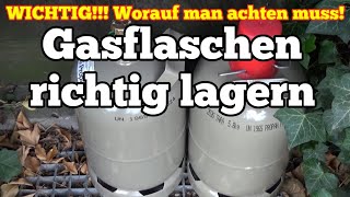 Gasflaschen lagern so lagert man Gasflaschen richtig [upl. by Ennaej]