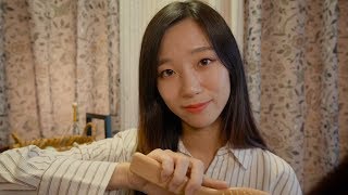 ASMR Cozy Autumn Night Relaxation🍂 whisper hair brushing scalp massage [upl. by Amend468]