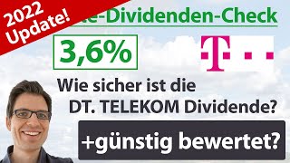 Deutsche Telekom Aktienanalyse 2022 Wie sicher ist die Dividende günstig bewertet [upl. by Nillek]