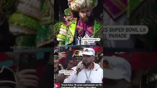 Super Bowl parades Travis Kelce vs Jason Kelce 😂🎊 [upl. by Chimene]