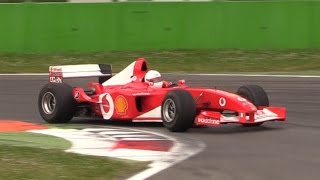 Ferrari F1 V10 Pure Sound at Monza Circuit  Ferrari F2001 F2002 amp F2005 [upl. by Winwaloe]