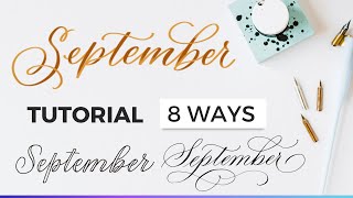 How To Write September in Calligraphy  Hand Lettering TUTORIAL calligraphytutorial september [upl. by Aihc]