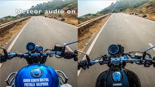 Honda Highness CB350 vs Royal Enfield Meteor 350 RAW Sound Comparison [upl. by Ettenrahc377]