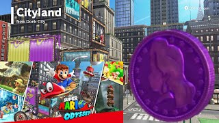 Alle lila Münzen im Cityland Super Mario Odyssey German [upl. by Verney]