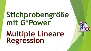 Stichprobengröße bei der multiplen linearen Regression mit GPower [upl. by Aniteb]