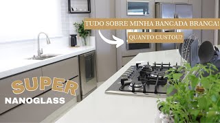 MINHA BANCADA DE PEDRA DA COZINHA  Silestone Super Nanoglass White [upl. by Meeharb]