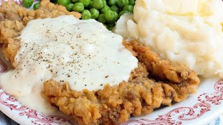 Crispy Chicken Fried Steak w Country Gravy [upl. by Wally386]