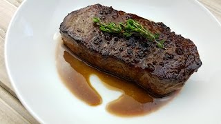 Pan Seared Steak with Red Wine Bordelaise Sauce  Whats For Din  Courtney Budzyn  Recipe 97 [upl. by Reilamag]