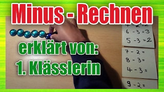 1 Klasse Mathe  Minus rechnen subtrahieren  Subtraktion bis 10 [upl. by Ahsitniuq]