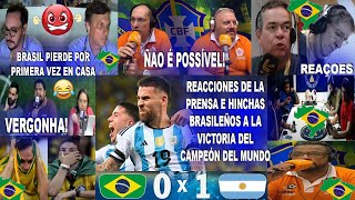 PRENSA E HINCHAS BRASILEÑOS REACCIONAN A BRASIL 01 ARGENTINA CON DE OTAMENDI  EL CAMPEÓN PRESENTE [upl. by Ziagos]