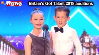 Lexie amp Christopher 10yo Dancers MET at MATCHING SITE Auditions Britains Got Talent 2018 BGT S12E03 [upl. by Lepine]