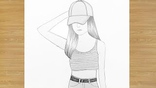 How to Draw a Girl with a Cap StepbyStep Easy Pencil Sketch Tutorial for Beginners [upl. by Ashford]