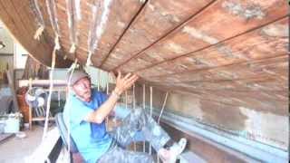 Wooden Boat RepairDry hull caulking 5 [upl. by Orlantha625]