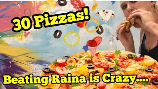 Pizza Record Challenge  Sharp AND MASSIVE  500 prize  Raina is crazy defeated  MOM VS FOOD [upl. by January]