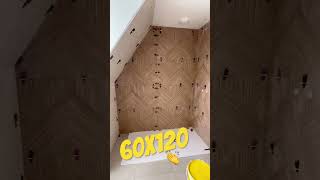 J’ai pose carrelage 60x120 carrelage special carreleur decor shortvideo nouveau mursit xl [upl. by Jocko]