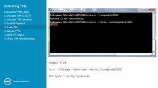 Dell Client Configuration Toolkit CCTK  Activating the TPM [upl. by Einallem258]