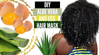 EXTREME HAIR GROWTH TREATMENT FOR NATURAL HAIR  DIY ALOE VERA amp EGG HAIR MASK  Mara Ophelia [upl. by Oates]