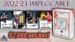 Going BIG 202223 Impeccable Basketball Hobby Box  2000 per Box [upl. by Ynnoj]