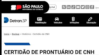 Como emitir a certidão de prontuário de CNH [upl. by Araminta942]