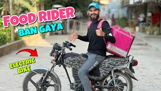 I become food delivery rider for a day on electric bike 🤑 kitne paise kamae [upl. by Anelad]