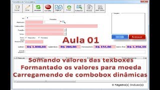 Aula 01  Carregando dados na combobox e somando valores  Formulário de Funcionários [upl. by Trinee]