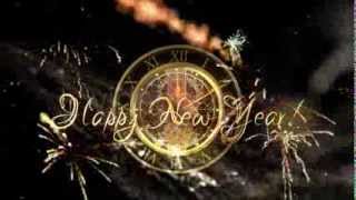 New Year Countdown Clock Motion amp Happy New Year Text on alpha channel [upl. by Nomed279]