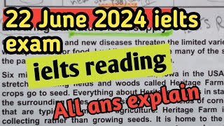 22 June 2024 IELTS exam Reading food supply reading tips and tricks Full Explained [upl. by Ymerej]