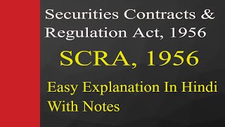 Securities Contacts and Regulation Act 1956  SCRA 1956 [upl. by Swartz]