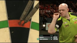 NINEDARTER FOR VAN GERWEN Michael van Gerwen strikes perfection at the Players Championship Finals [upl. by Keele]