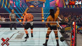 WWE 2K24 Brock Lesnar VS Drew Mcintyre  quotUltimate WrestleMania matchquot Extreme Rules [upl. by Aya]