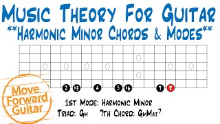 Music Theory for Guitar  Harmonic Minor Chords amp Modes [upl. by Aleirbag]