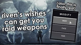 Rivens Wishes can help you get Last Wish raid weapons [upl. by Anawot]