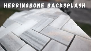 How to Install Mosaic Herringbone BACKSPLASH long weekend project [upl. by Kent]