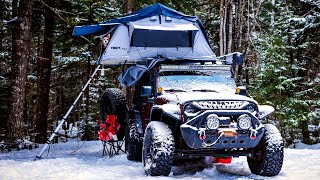 Jeep Camping In Winter With Roof Top Tent [upl. by Latona]