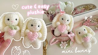 how to crochet cute mini bunny plushie  beginnerfriendly tutorial [upl. by Post]