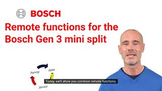 Important remote functions for the Bosch Generation 3 MiniSplit [upl. by Grunenwald763]