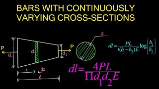 9 BARS WITH CONTINUOUSLY VARYING CROSSSECTIONS RECTANGULAR AND CIRCULAR CROSS SECTION [upl. by Nytram]