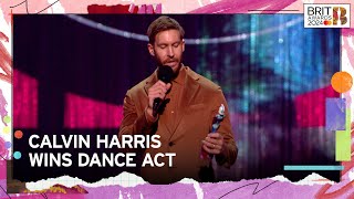 Calvin Harris Celebrates Winning Dance Act  The BRIT Awards 2024 [upl. by Carolyne]