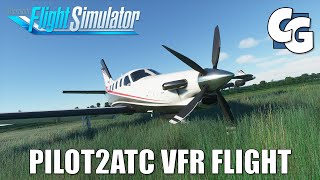 Full VFR Flight with Pilot2ATC  TBM 930  Microsoft Flight Simulator [upl. by Kinch467]